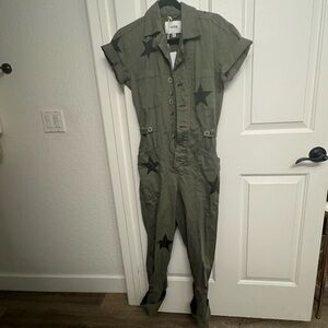 NWT pistola Grover jumpsuit - olive green with stars - size XS
